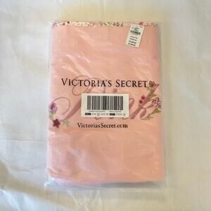 Victoria's Secret Pink Floral Canvas Embroidered Tote Bag Weekender Travel